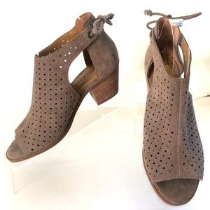 Lucky Brand Open Toe Lace Tie Booties